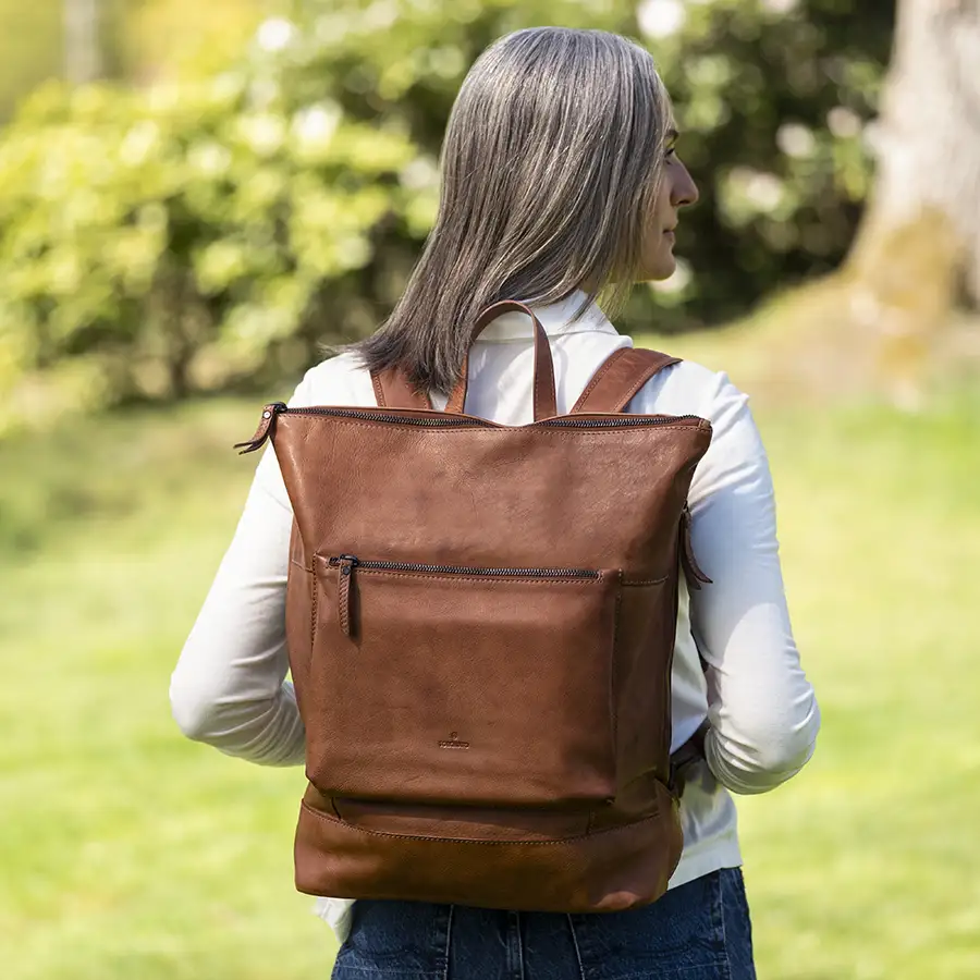 Leder City Rucksack
